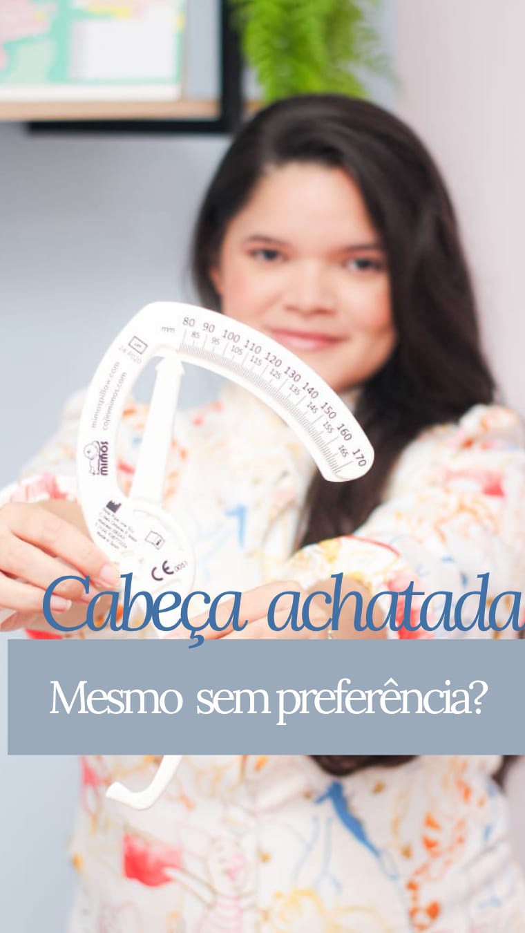 Gleiciane mostra instrumento para avaliar o formato da cabeça
