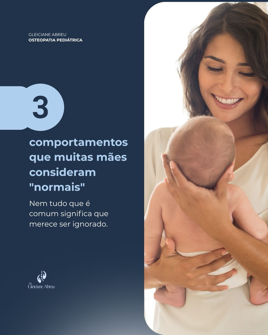 Arte com três comportamentos do bebê que podem ser considerados normais