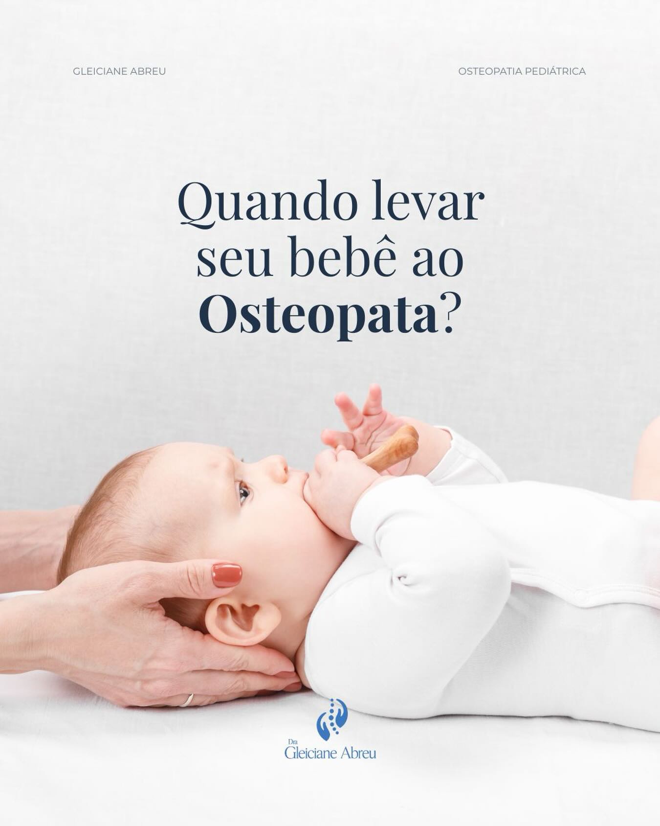 Arte que pergunta quando levar o bebê ao osteopata