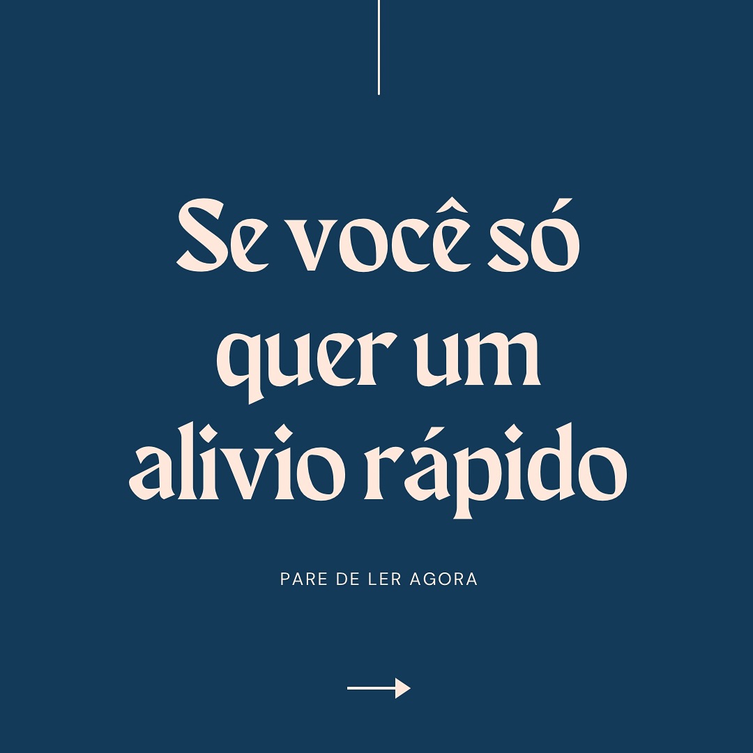 Arte azul com frase sobre alívio rápido